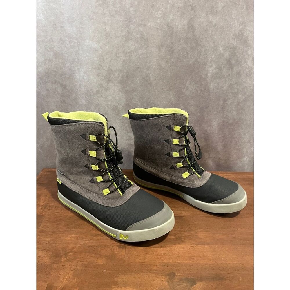 Merrell Grey and Yellow Suede snow and rain boots size 7